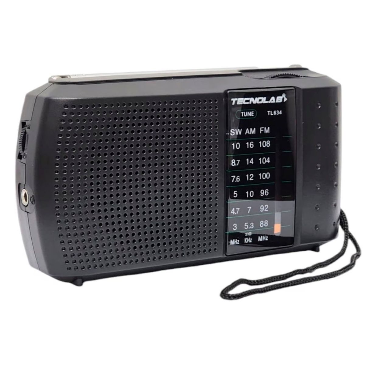 TECNOLAB - Radio Portatil Am/Fm 3W Con Entrada Audifonos Tecnolab TL634
