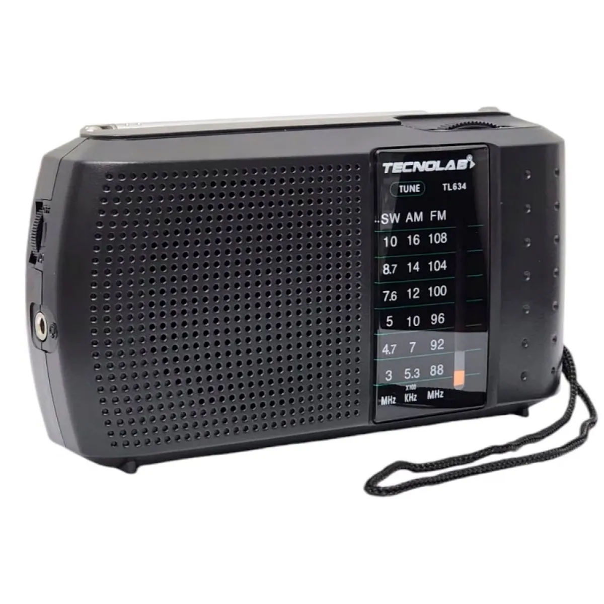TECNOLAB - Radio Portatil Am/Fm 3W Con Entrada Audifonos Tecnolab TL634