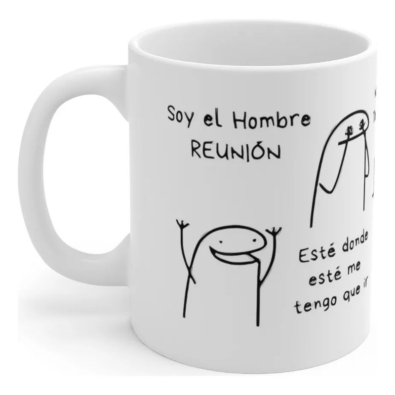 MI COMPRA ONLINE - Taza Meme Flork - Soy el Hombre Reunión - Cerámica Divertida