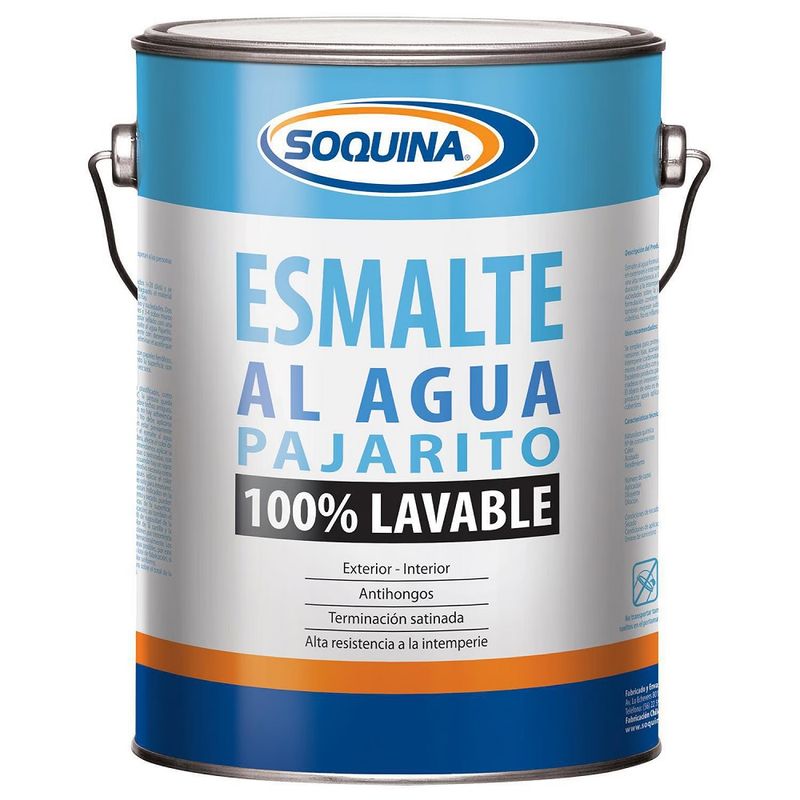 SOQUINA - ESMALTE AL AGUA PAJARITO COLOR VERDE LIMA GL