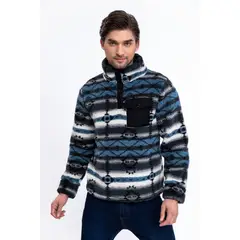 MPROPIA - Polerón Peludo Étnico Otoño Invierno Chaqueta Hombre 6076