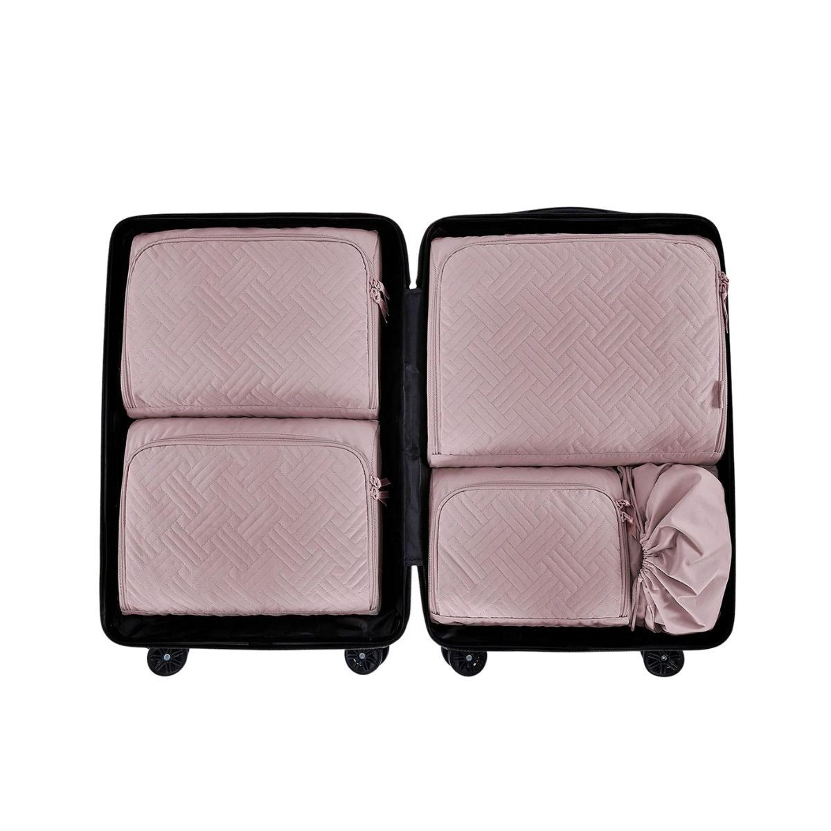 BAGSMART - Bagsmart Organizadores de Equipaje Rígidos Acolchados 6 pzs Rosado