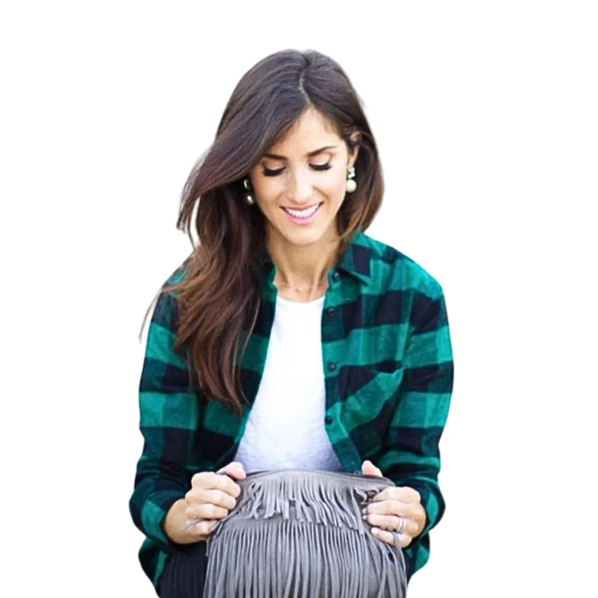 LIKE SHOP - Blusón Mujer Manga Larga Cuadrille Algodón 0021