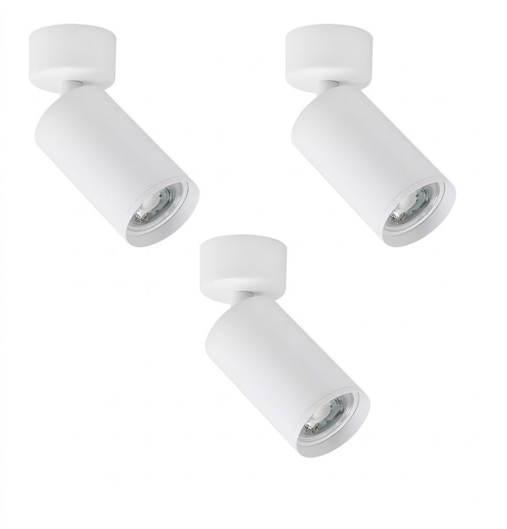3 Focos Blancos Cilindro Sobrepuesto Dirigible 7W Luz Calida