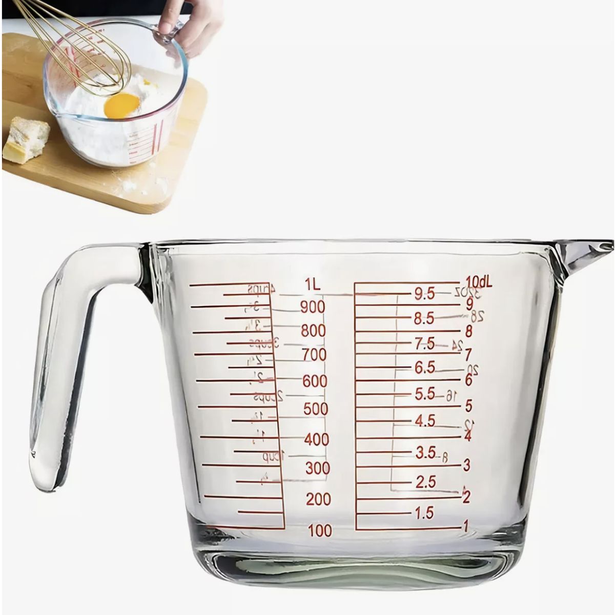 ALLEGRA - Jarra Medidora De Liquidos 1 Litro Vidrio Templado Allegra Color Transparente