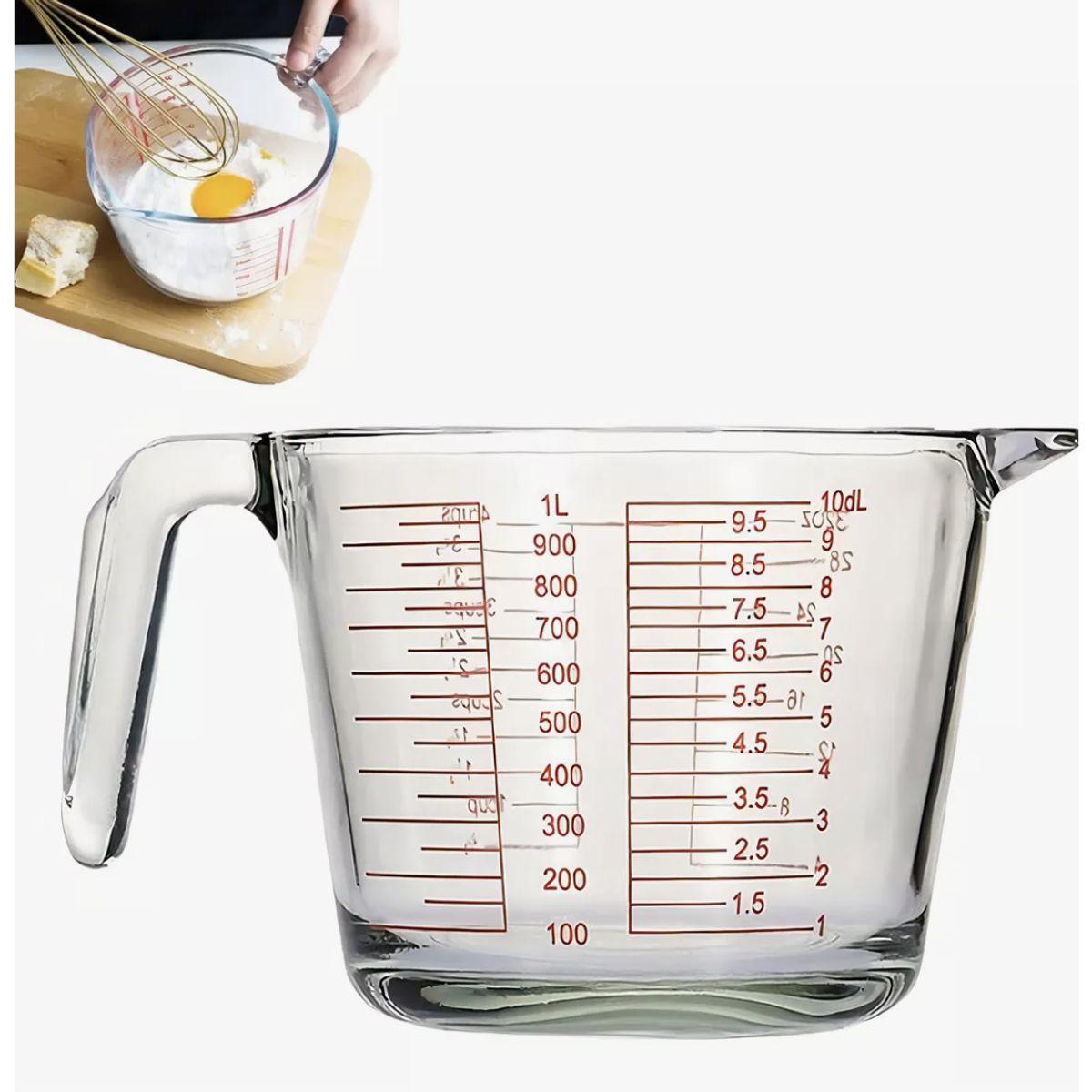 ALLEGRA - Jarra Medidora De Liquidos 1 Litro Vidrio Templado Allegra Color Transparente