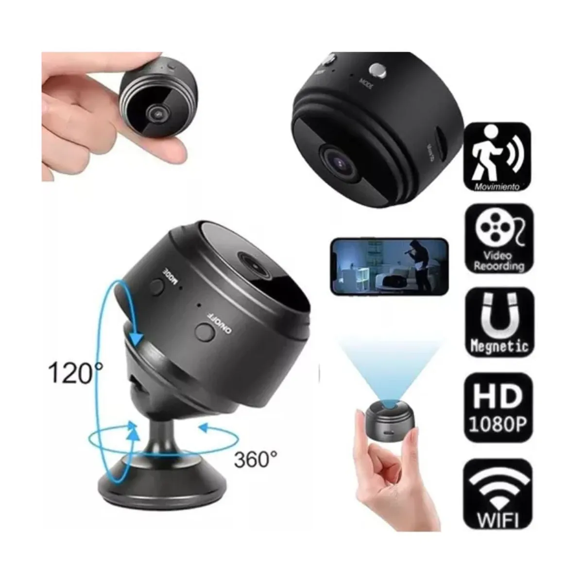 GENERICO - Mini Cámara Inteligente De Seguridad Wifi A9