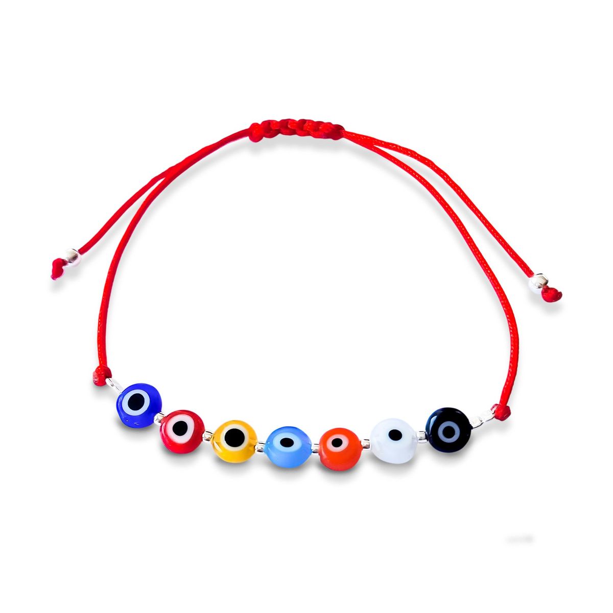 COGGIOLA - Pulsera Ojos Turcos Colores Cordón Rojo