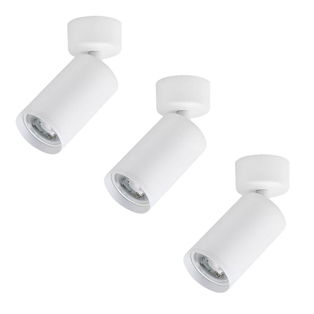 3 Focos Blancos Cilindro Sobrepuesto Dirigible 5.5w Luz Neutra, marca WANT - Foto Principal