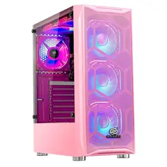 SNAKE GAMER - Gabinete Gamer Lacheris Pink Vidrio Templado ATX Sin Fuente