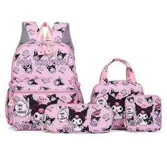 TIOZONEY - Set Mochila Infantil Niñas Escolar Kuromi Rosa