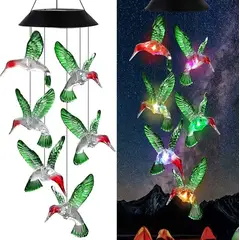 GENERICO - Luz Campana De Viento Colgante Led Solar Jardín Decorativa Colibri