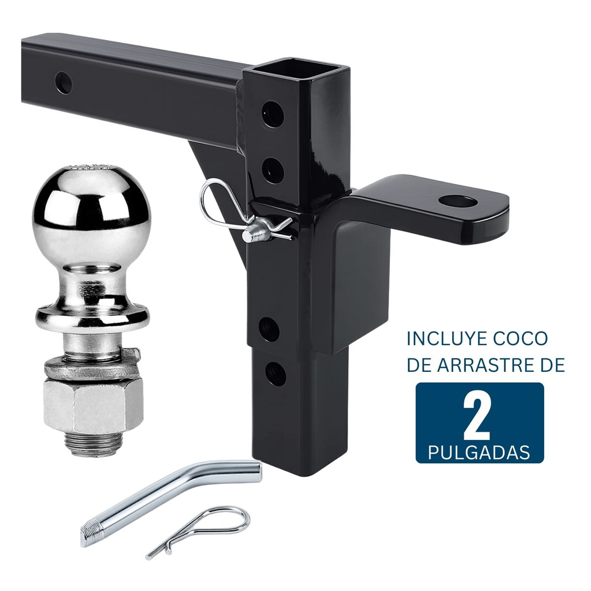 GRUPO UYUSA UYUSTOOLS - Enganche Remolque Carro De Arrastre Regulable En 8 Posiciones Con Coco De Arrastre 2 Ferrawyy