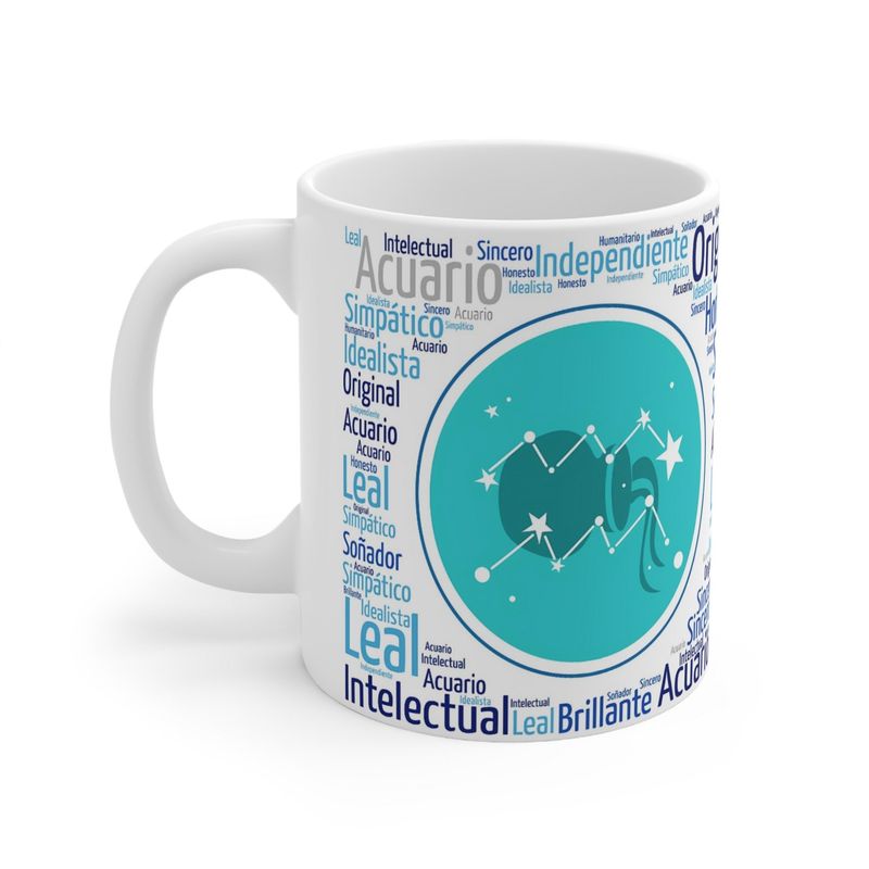 MI COMPRA ONLINE - Taza Signo Zodiacal Acuario - Cerámica Horóscopo Astrología Regalo