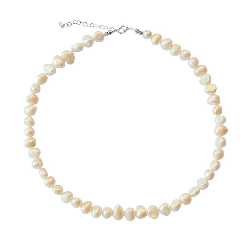 ANDREA COGGIOLA JOYAS - Collar Perla De Río Idalis Plata Fina 925