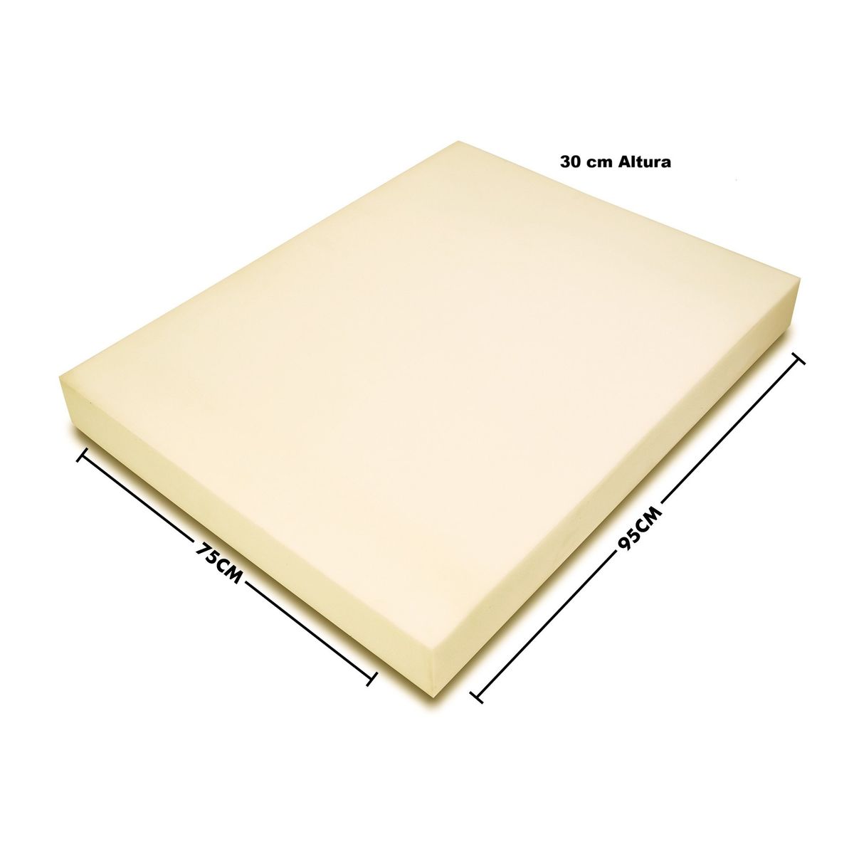 CHILENA CASAGRANDE - Lámina de Espuma D30 - 95x75x30 cm Alta Densidad Corte Preciso