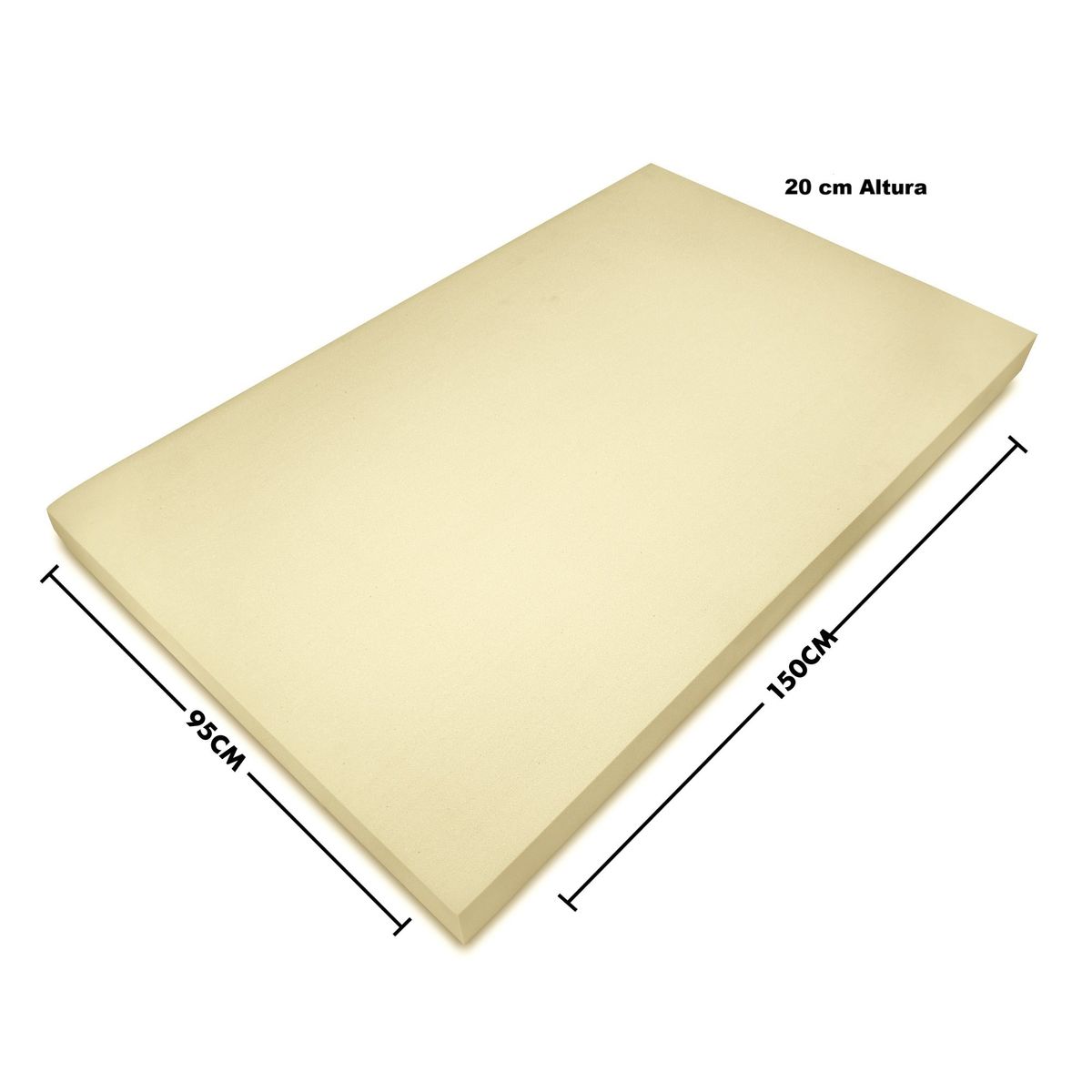 CHILENA CASAGRANDE - Lámina de Espuma D30 - 150x95x20  cm Alta Densidad Corte Preciso