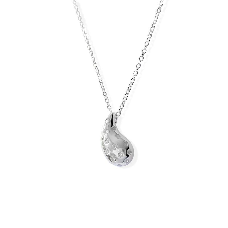 ANDREA COGGIOLA JOYAS - Collar Gota Circón Punto Plata Fina 925