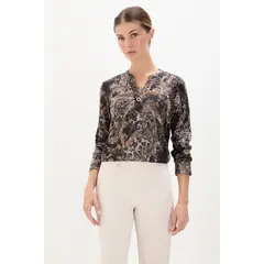 MA GRIFFE - Polera Manga Larga Beige Mujer Magriffe