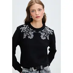 IO - Poleron Liso Negro Mujer