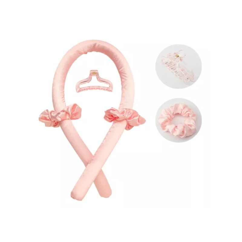 GENERICO - Rizador Sin Calor Para Ondas Y Rizos Kit De Satinado Suave ROSA