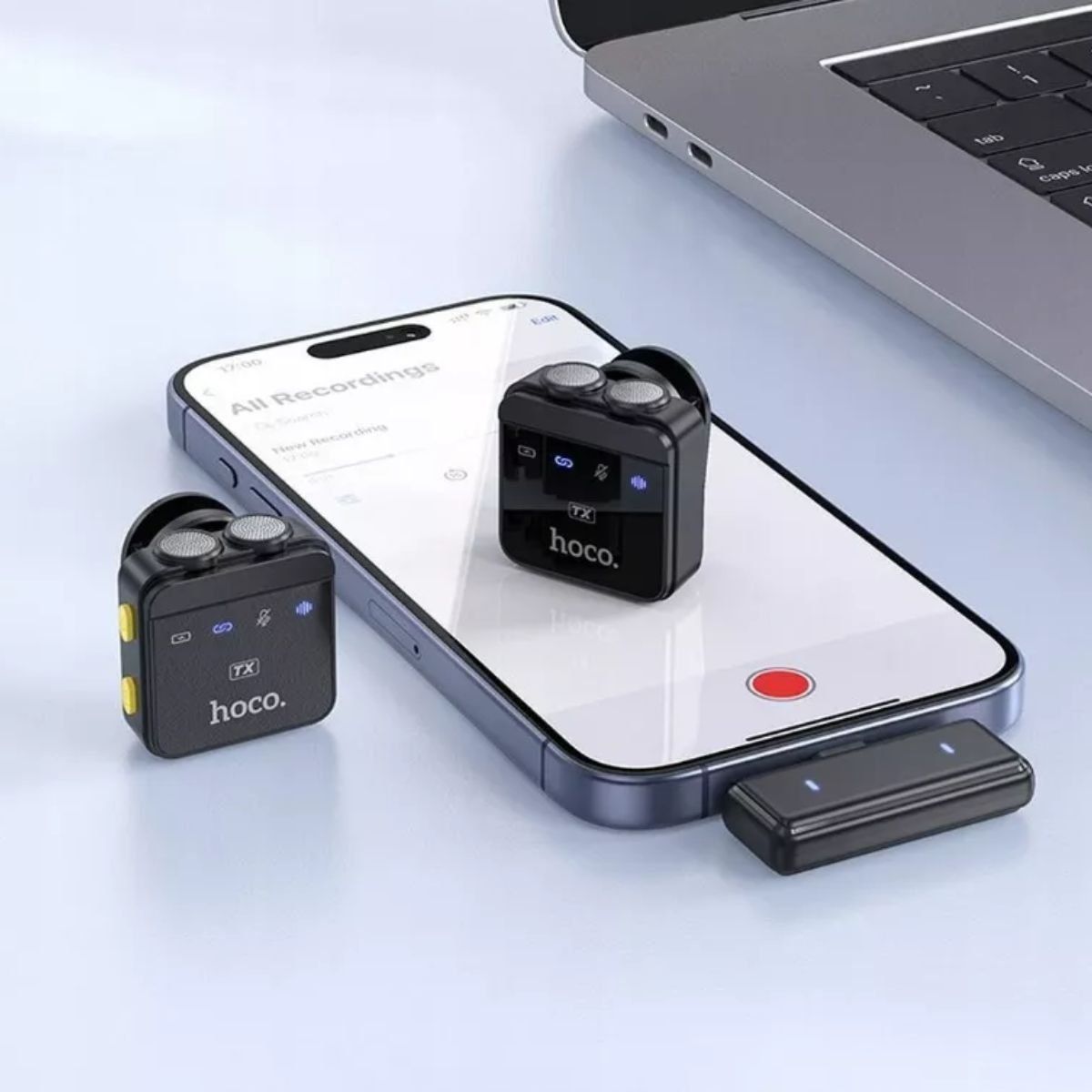 HOCO - Microfono Inalambrico Magnetico Dual Para iPhone Y Tipo C