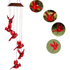 GENERICO - Luz Campana De Viento Colgante Led Solar Jardín Decorativa Cardenal