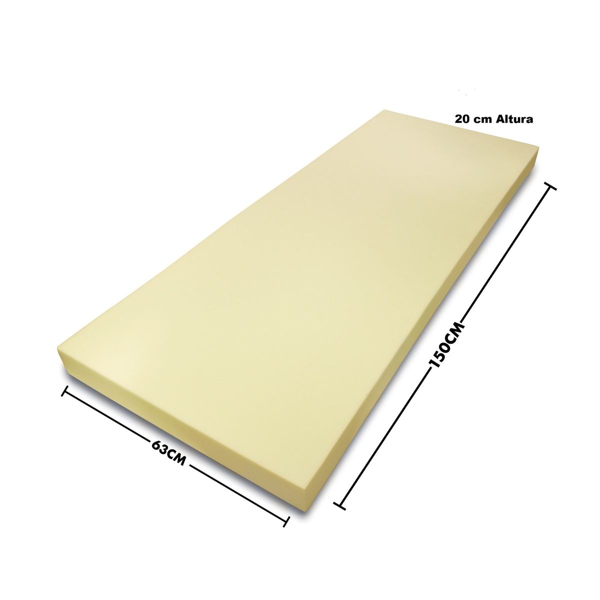 CHILENA CASAGRANDE - Lámina de Espuma D30 - 150x63x20 cm Alta Densidad Corte Preciso