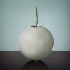 RE DECORA - Jarrón de Cerámica Redondo Grande Minimalista Verde