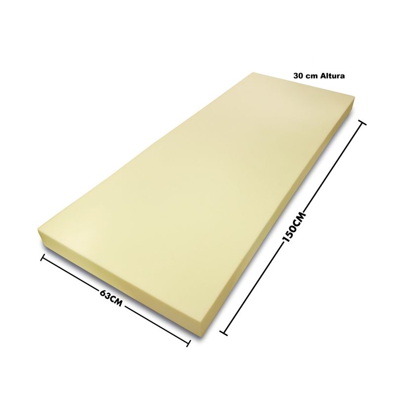 CHILENA CASAGRANDE - Lámina de Espuma D30 - 150x63x30  cm Alta Densidad Corte Preciso