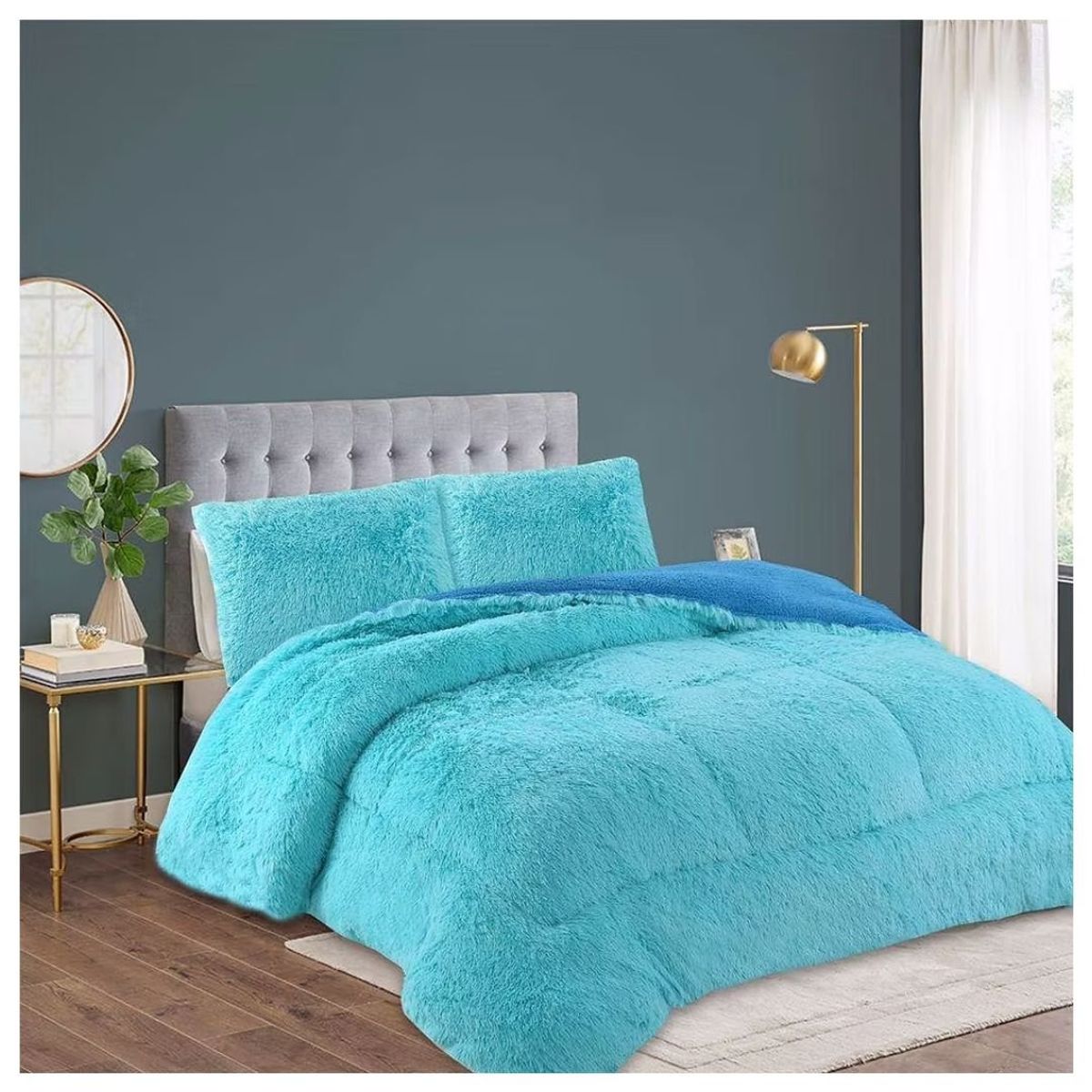 GENERICO - Cobertor Peludo Chiporro 1.5 Plazas - Celeste 034