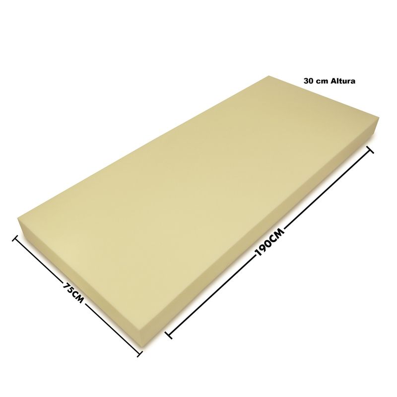 CHILENA CASAGRANDE - Lámina de Espuma D30 - 190x75x30   cm Alta Densidad Corte Preciso