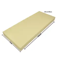 CHILENA CASAGRANDE - Lámina de Espuma D30 - 190x75x30  cm Alta Densidad Corte Preciso