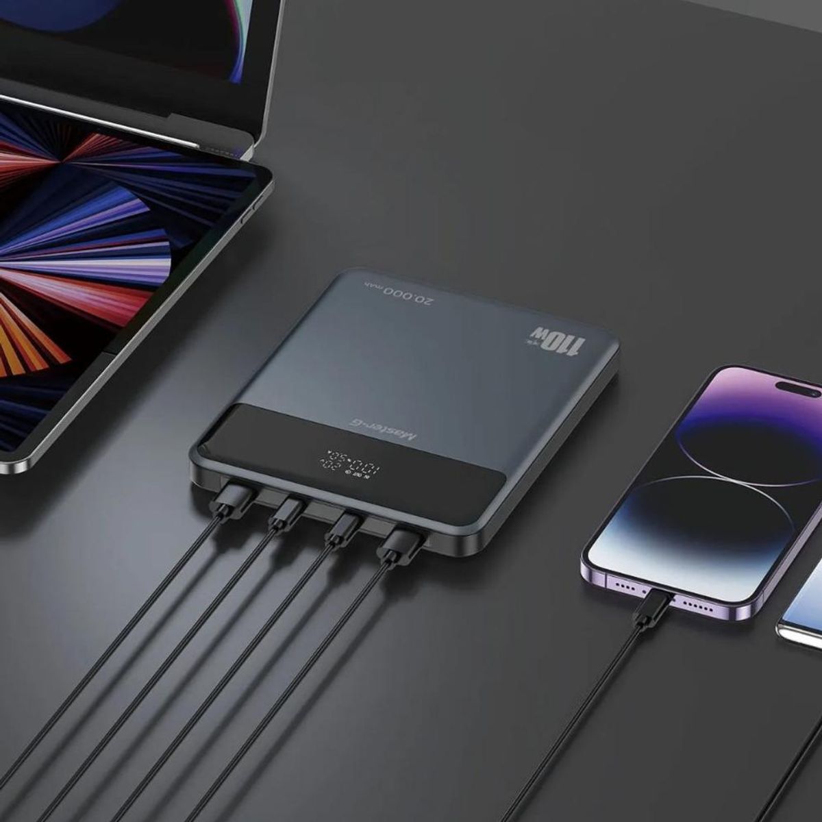 GENERICO - Cargador Portátil Slim 20000mAh 110W PD Master-g - Negro