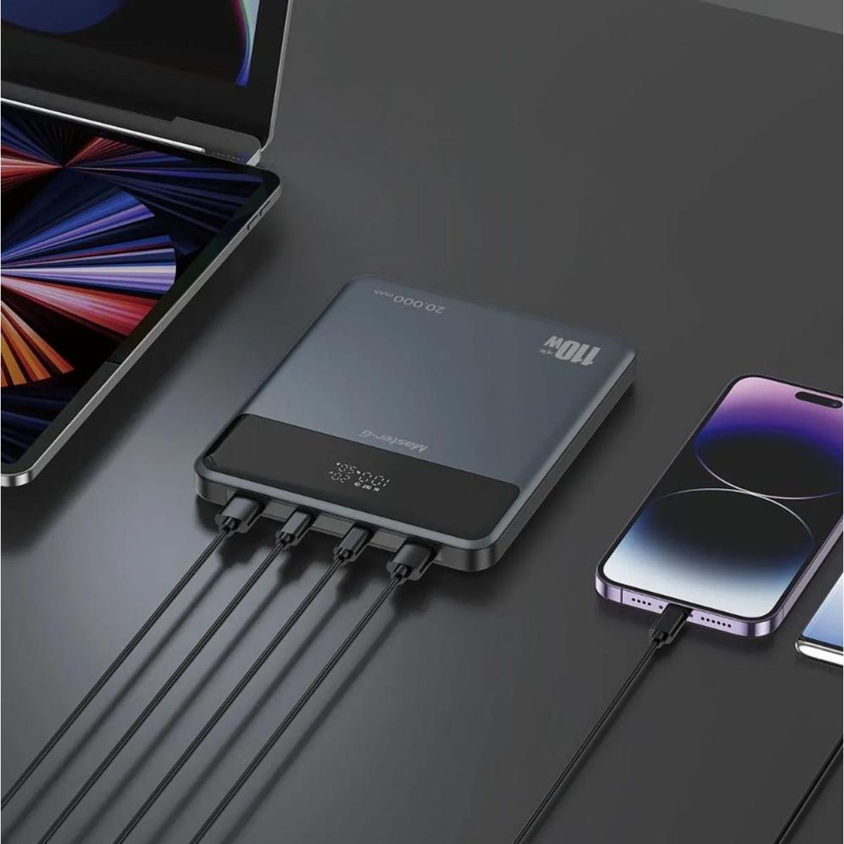 GENERICO - Cargador Portátil Slim 20000mAh 110W PD Master-g - Negro