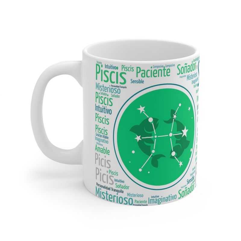 MI COMPRA ONLINE - Taza Signo Zodiacal Piscis - Cerámica Horóscopo Astrología Regalo