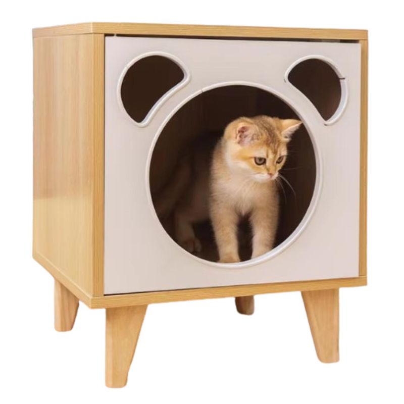 GENERICO - Velador Con Cama Para Mascota Beige 45x40x60 Cm