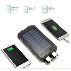 STARTECHOFFICE - Cargador Solar Portátil 20000mAh Linterna a Prueba de Agua y polvo