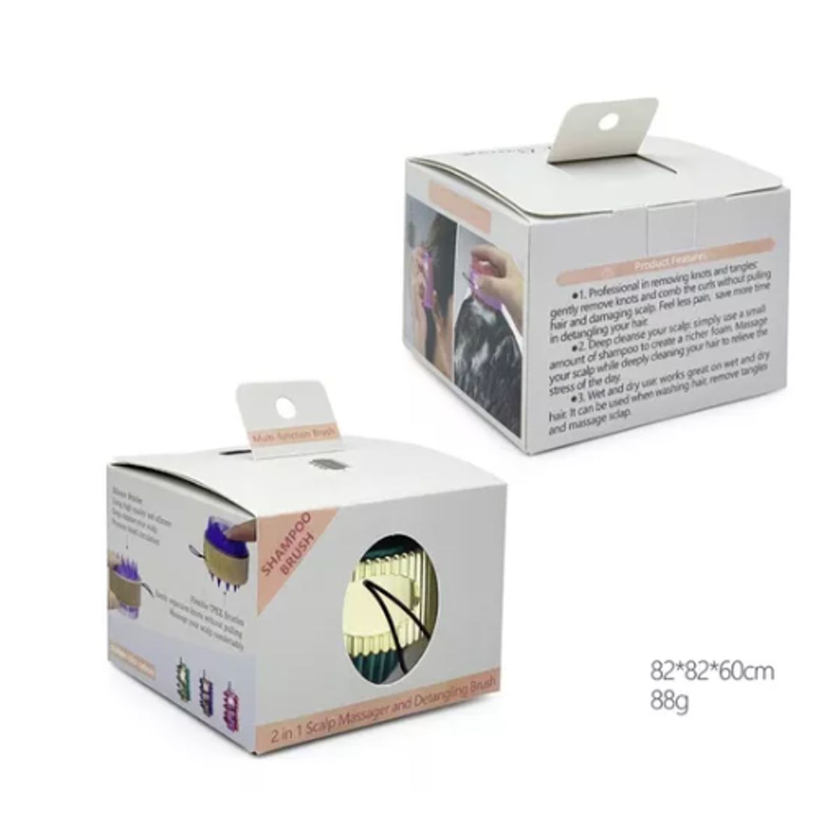 GENERICO - Cepillo Masajeador De Cabello Ducha Y Secado Antifriz 2 En 1 VERDE
