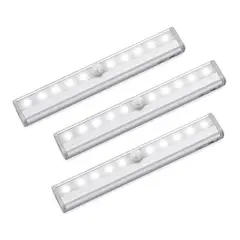 GENERICO - Pack X3 Luces Luz Barra Led Recargable Con Sensor Movimiento