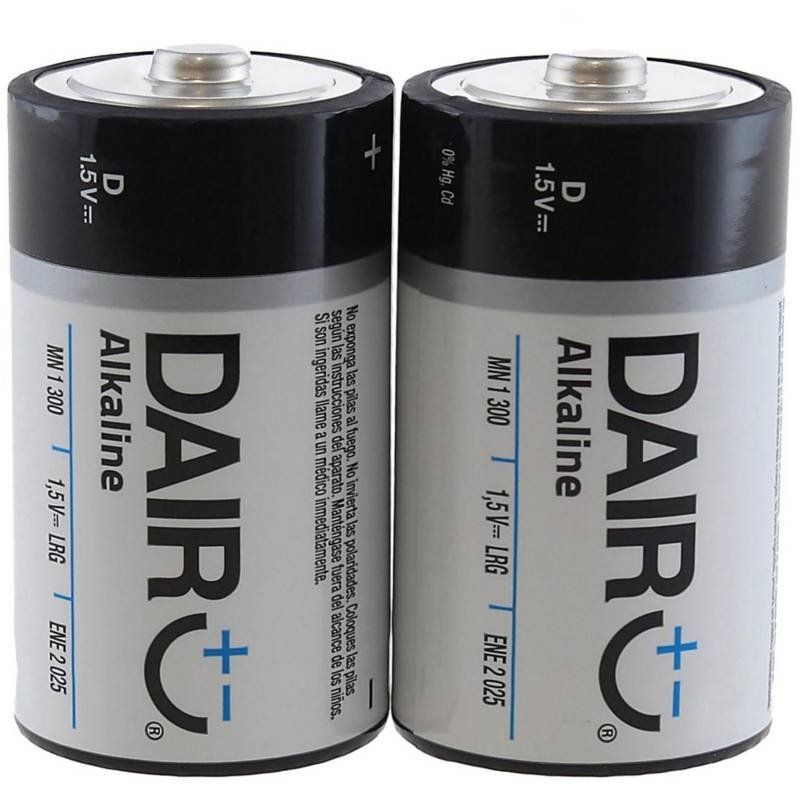 GENERICO - Pack 2 pilas alkaline tamaño D para calefont 1.5v