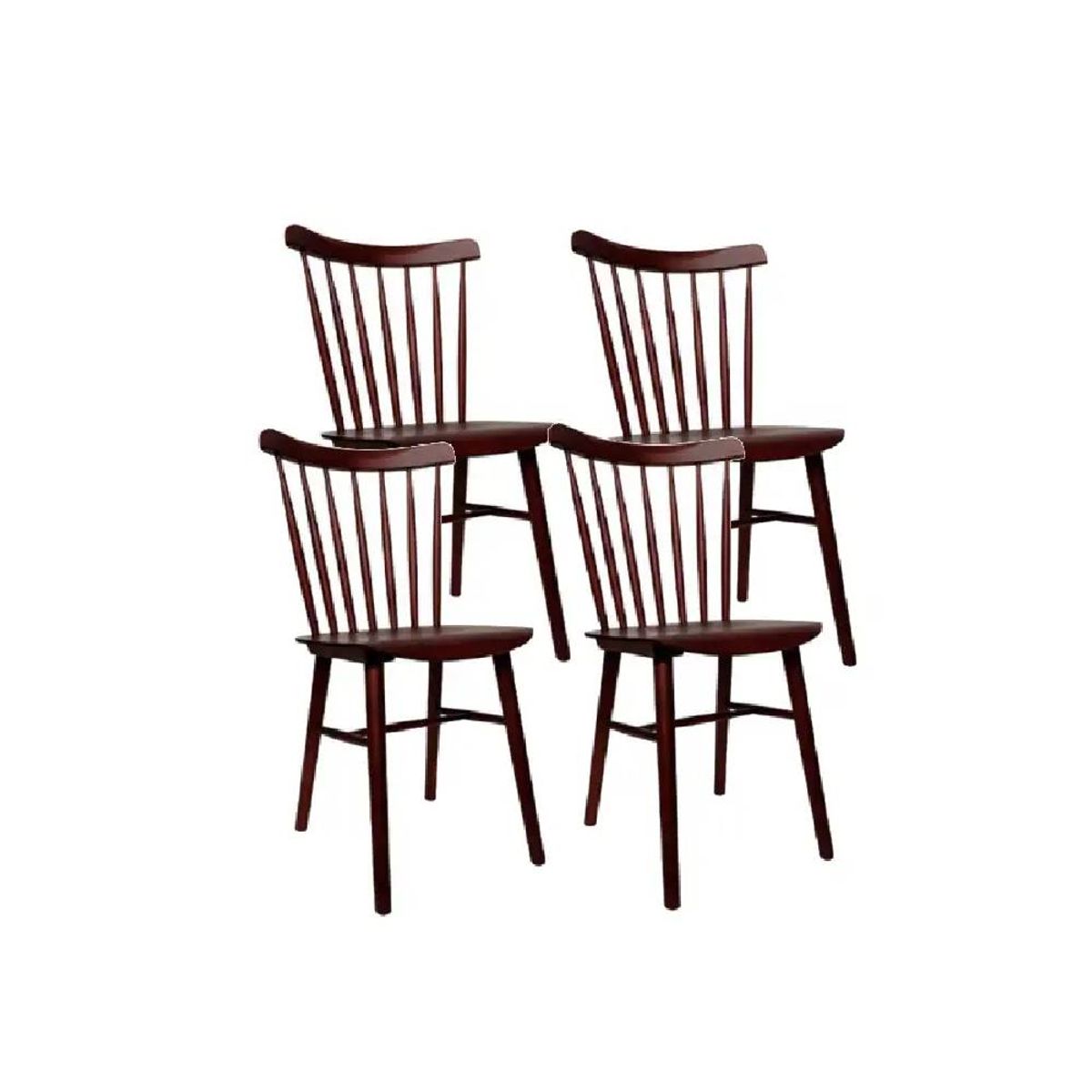GENERICO - Pack 4 Sillas Windsor Madera Chocolate