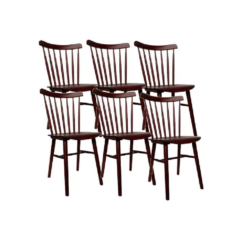 GENERICO - Pack 6 Sillas Windsor Madera Chocolate