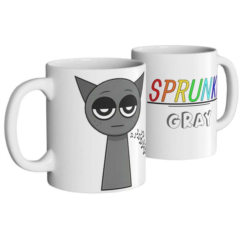 MI COMPRA ONLINE - Taza Sprunki Gray - Personaje Incredibox Cerámica Blanca