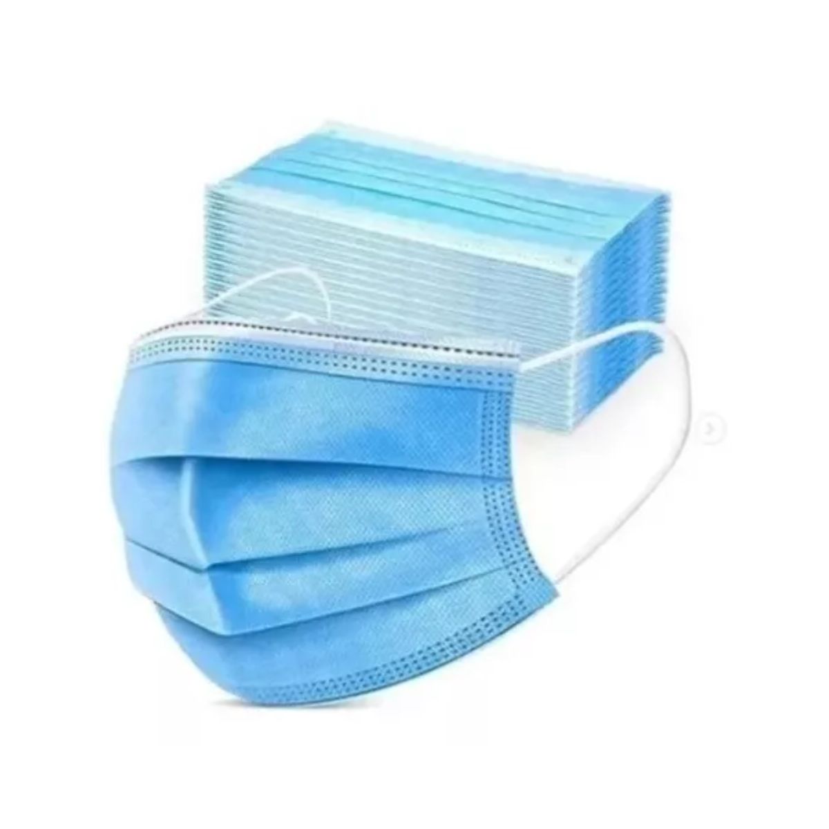 GENERICO - Mascarilla Cubre Boca 3 Pliegues Azul Pack 50 Unidades