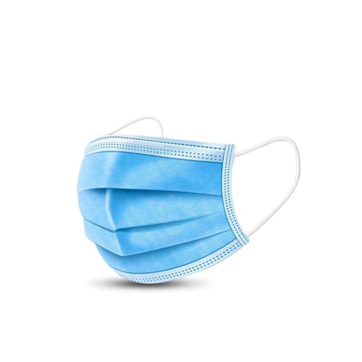 GENERICO - Mascarilla Cubre Boca 3 Pliegues Azul Pack 50 Unidades