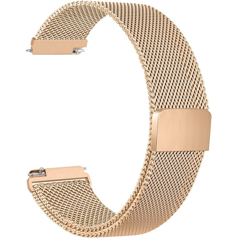 GENERICO - Correa Gold Pink de acero inoxidable 20 mm con cierre magnético