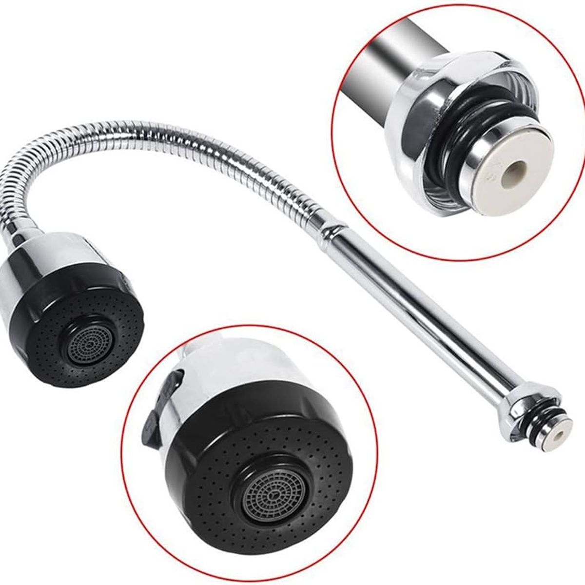 MOVI - CUELLO FLEXIBLE PARA LAVAPLATOS UNIVERSAL, GIRA 360 Y AHORRA AGUA
