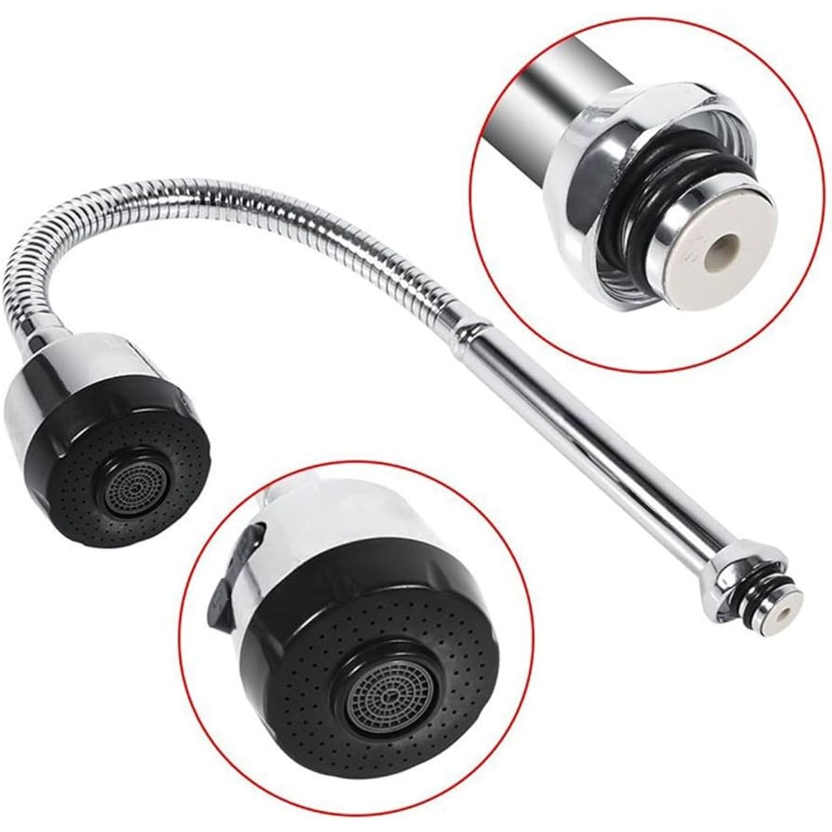MOVI - CUELLO FLEXIBLE PARA LAVAPLATOS UNIVERSAL, GIRA 360 Y AHORRA AGUA