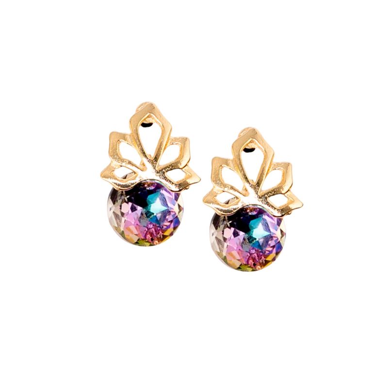 JOYAS MONTERO - Aros Bali Gold Cristales Genuinos Vitral Light